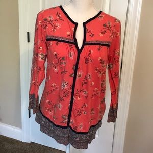 Lucky Brand Coral Floral Top - NWOT